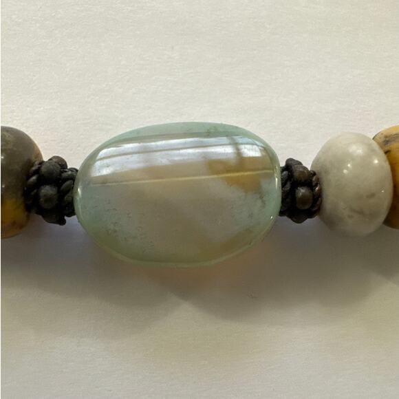 Natural Turquoise, Coral and Other Stones Bevelled & Polished With Toggle Clasp - Picture 5 of 8